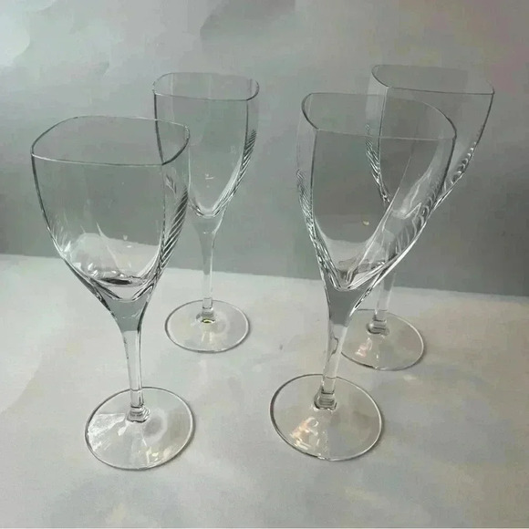 Mikasa Other - MIKASA PANACHE WINE GLASSES, Square, Lead Crystal, Made in Germany, 4 PCS SET